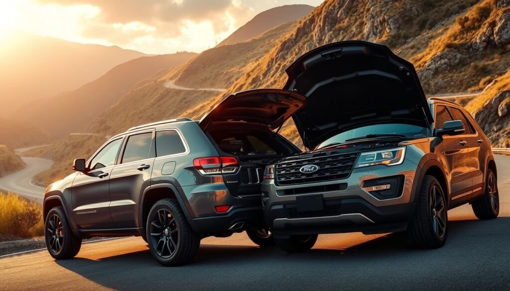 Jeep Grand Cherokee engines vs Ford Explorer performance