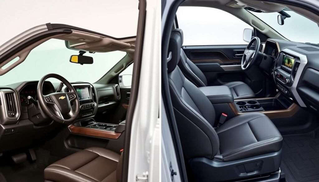 chevy vs ford truck interiors