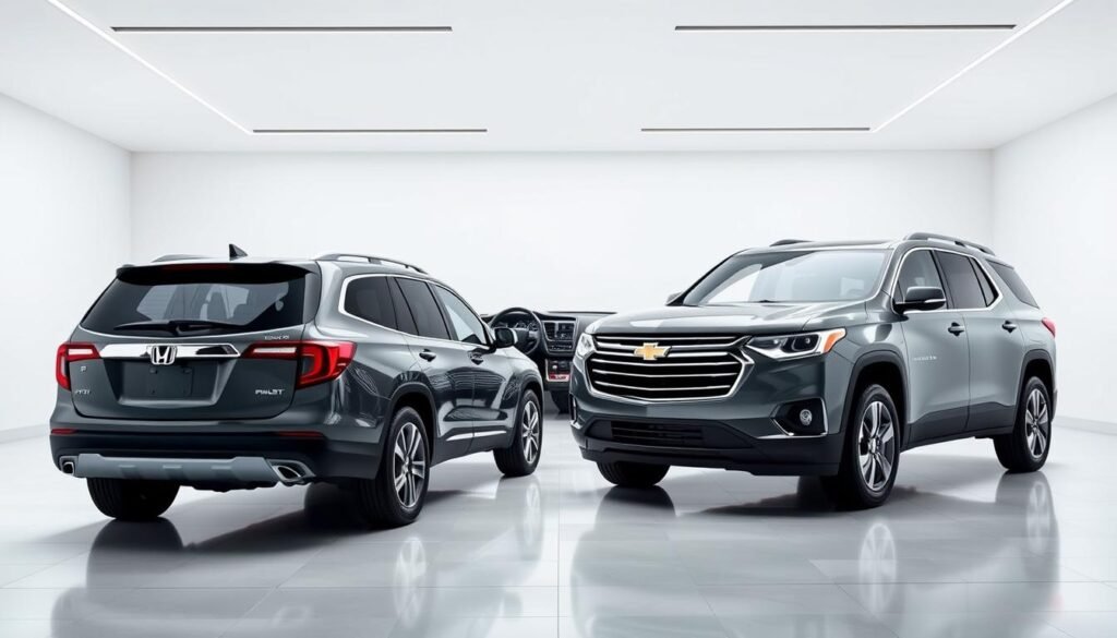 honda pilot vs chevy traverse features comparison