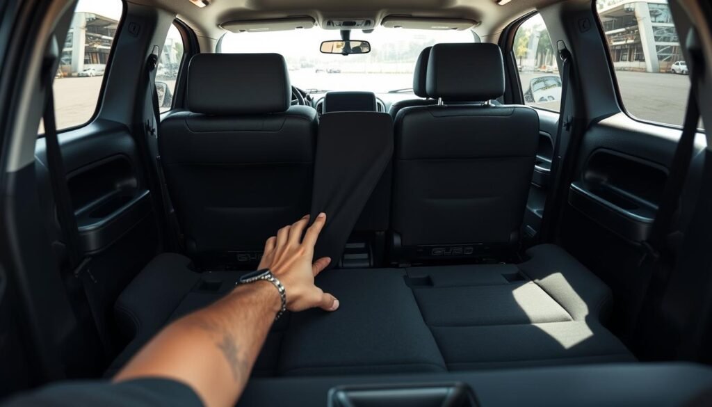 how to fold Chevy Silverado back seat