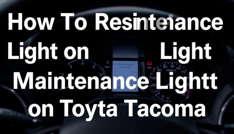 how to reset maintenance light on toyota tacoma