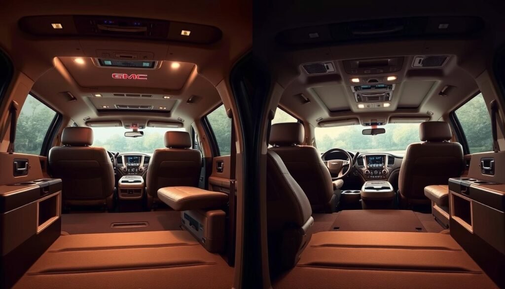 interior space comparison of GMC Yukon and Chevy Suburban