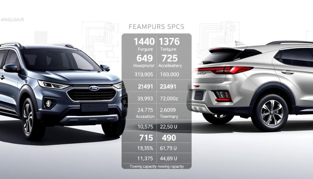 performance specs of Ford Maverick and Hyundai Santa Cruz